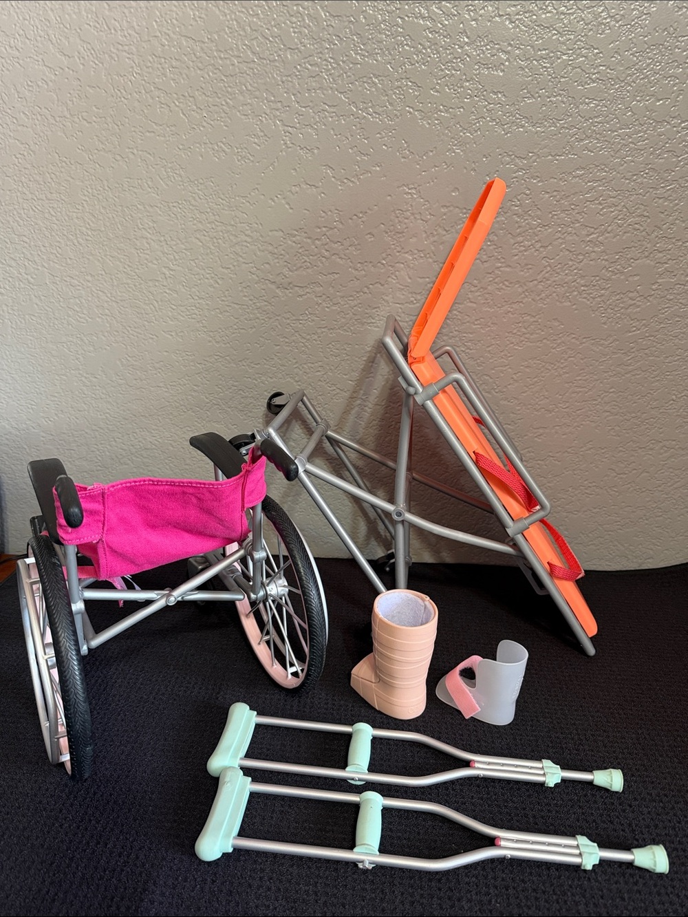 Our Generation 18” Dolls Gurney Hospital Bed Wheelchair Crutches & Cast Medical - Picture 3 of 15
